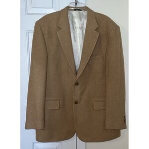 Irvine Park Sport Jacket Men's Size 44L Wool 100% Camel Hair Single Breasted